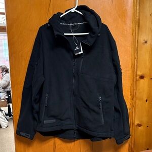 Men's Lightweight Black Hooded Fleece Jacket